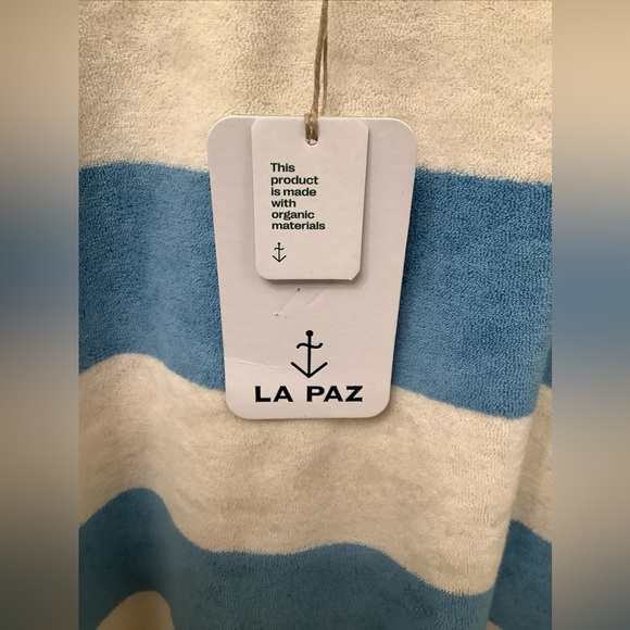 La Paz Men’s Sky Blue Towel Stripes Crew Neck Sweater Sz. Small New With Tags - Picture 6 of 12